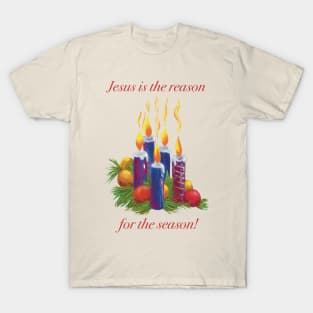 Jesus is the reason for the season christmas candles. T-Shirt